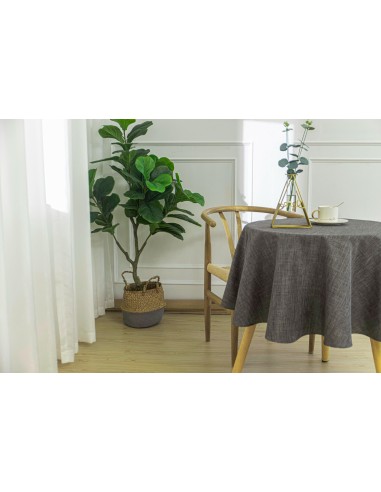 Nappe anti tache unie anthracite ronde 160 cm