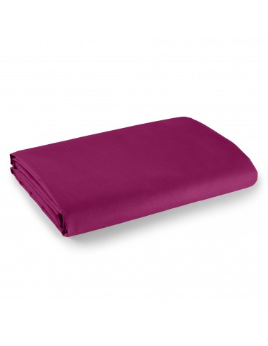 Drap plat Fushia 240 x 300 cm pour lit 2 places 100% coton/57 fils/cm²