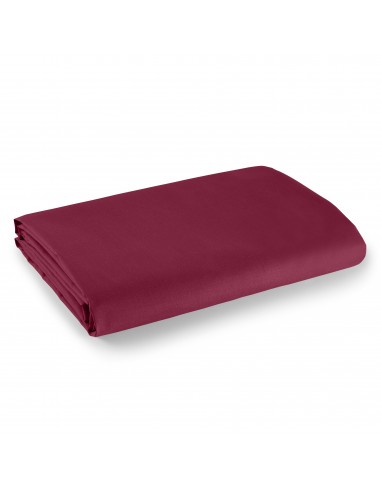 Drap plat Rouge 240 x 300 cm pour lit 2 places 100% coton/57 fils/cm²