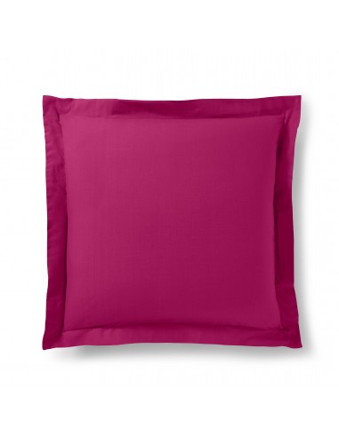 Taie d'oreiller Fushia 63 x 63 cm volant plat piqué  / 100% Coton / 57 fils/cm²