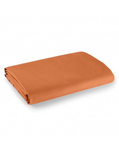 Drap plat Orange 180 x 290 cm pour lit 1 place 100% coton/57 fils/cm²