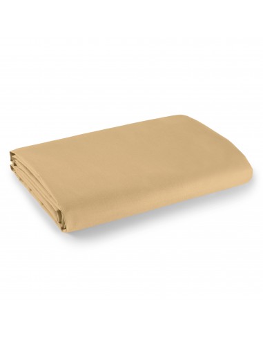 Drap plat Taupe 180 x 290 cm pour lit 1 place 100% coton/57 fils/cm²