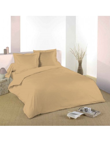 Housse de couette Taupe 240 x 220 cm / 100% Coton / 57 Fils/cm² pour lit 2 places