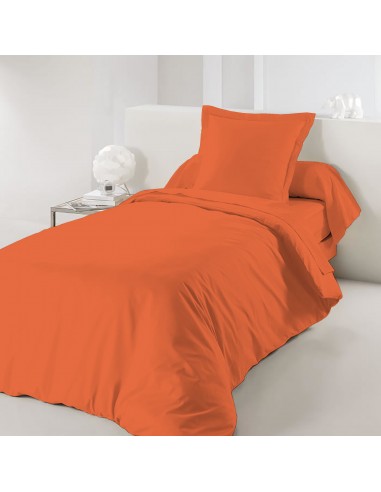 Housse de couette Orange 140 x 200 cm / 100% Coton / 57 Fils/cm² pour lit 1 place