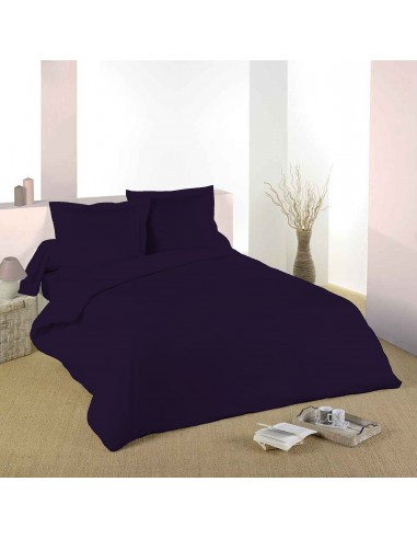 Housse de couette Prune  260 x 240 cm / 100% Coton / 57 Fils/cm² pour lit 2 places "King Size"