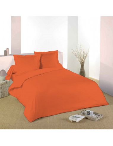 Housse de couette Orange 260 x 240 cm / 100% Coton / 57 Fils/cm² pour lit 2 places "King Size"