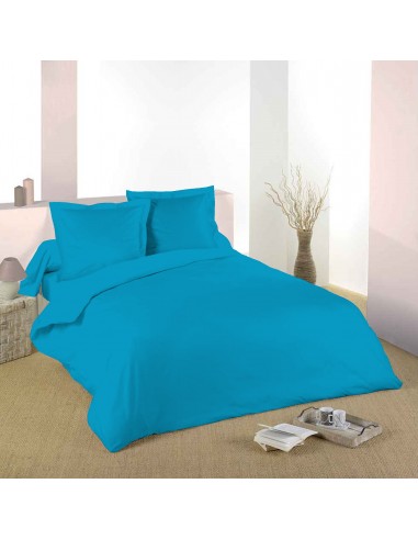 Housse de couette Turquoise 260 x 240 cm / 100% Coton / 57 Fils/cm² pour lit 2 places "King Size"