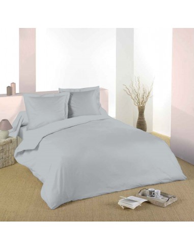 Housse de couette Gris clair 260 x 240 cm / 100% Coton / 57 Fils/cm² pour lit 2 places "King Size"