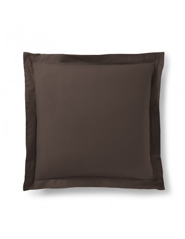 Taie d'oreiller Choco 63 x 63 cm volant plat piqué  / 100% Coton / 57 fils/cm²