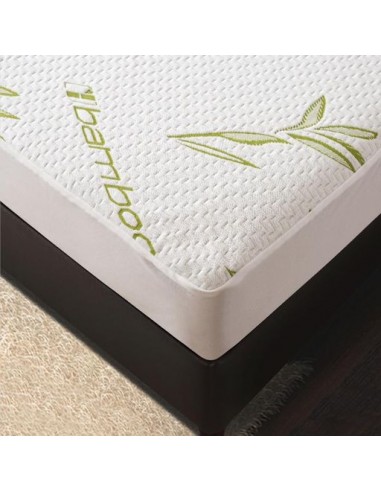 Protège matelas "Bambou" imperméable 80 x 200 cm bonnet 35 cm pour lits jumeaux