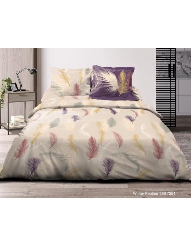 Pack complet Feather housse de couette pour lit 180 x 200 cm "King size" 100% coton / 57 fils/cm²