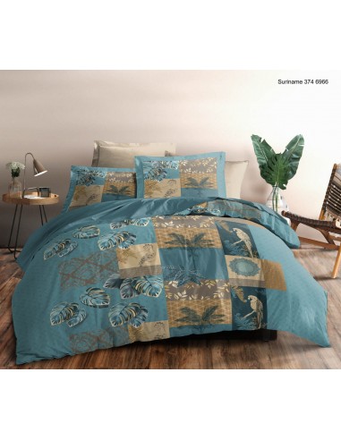 Pack complet Suriname housse de couette pour lit 180 x 200 cm "King size" 100% coton / 57 fils/cm²