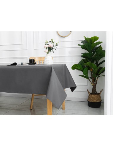 Nappe enduite avec traitement antitache Ardoise rectangulaire 145 x 240 cm