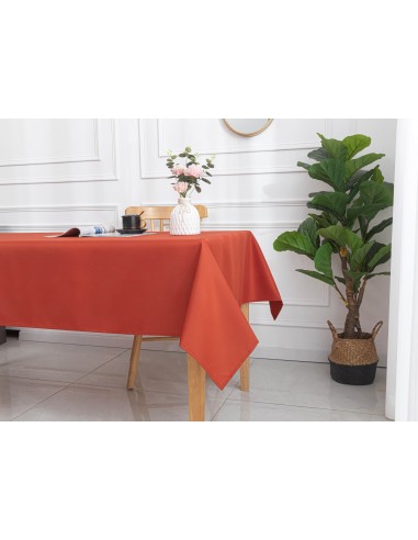 Nappe enduite avec traitement antitache Terracotta rectangulaire 145 x 240 cm