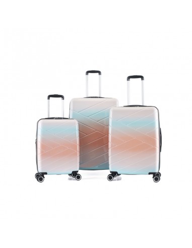 LOT DE 3 VALISES EXTENSIBLE RIGIDE "SUN" TROLLEY POLYCARBONATE - LYS PARIS