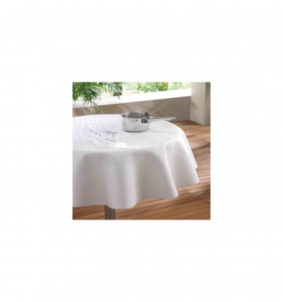 Sous nappe uni blanc ronde 135 cm